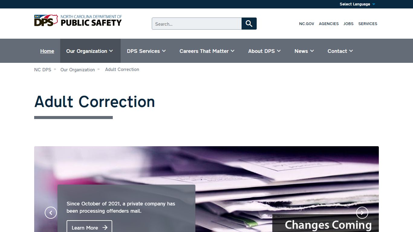 NC DPS: Adult Correction - North Carolina Department of Public Safety